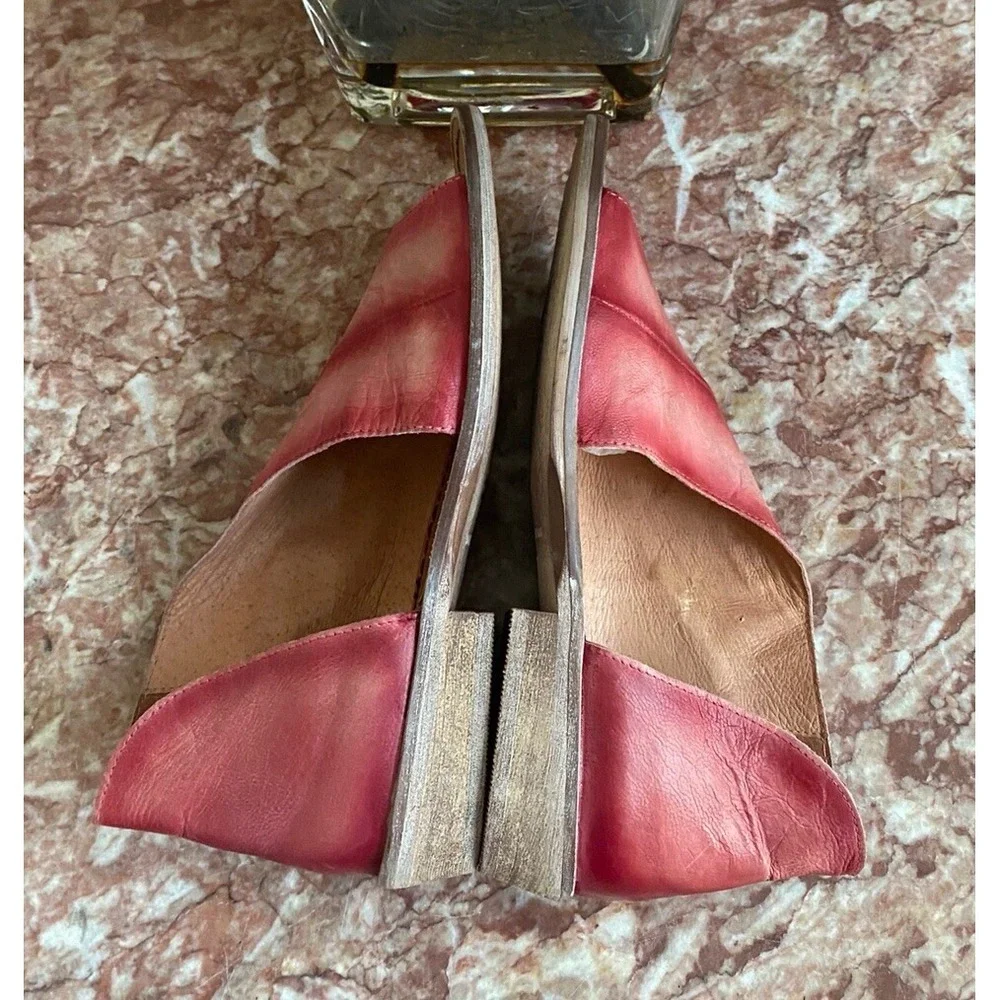 Free People Women's Red Leather‎ Mont Blanc Sandals Size 37/US 7 EUC! $168